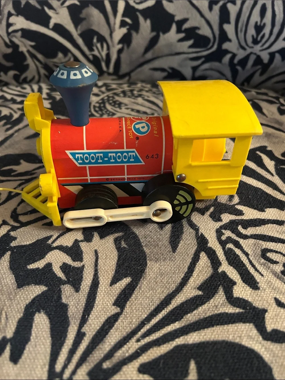 Vintage Fisher Price Train- “Toot Toot” Pull Toy #643